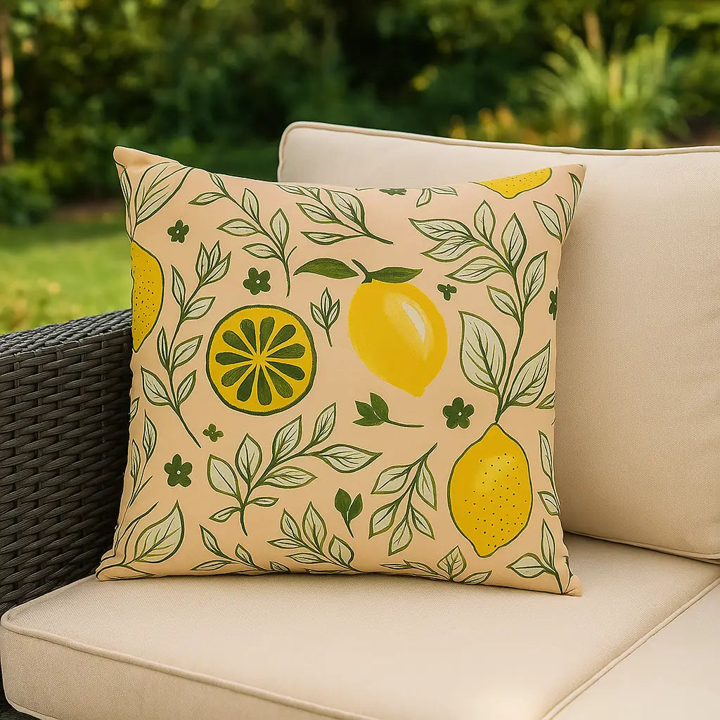 Citronello Outdoor Cushion Cover / Filled Cushion 18" x 18" (45cm x 45cm) by furn.
