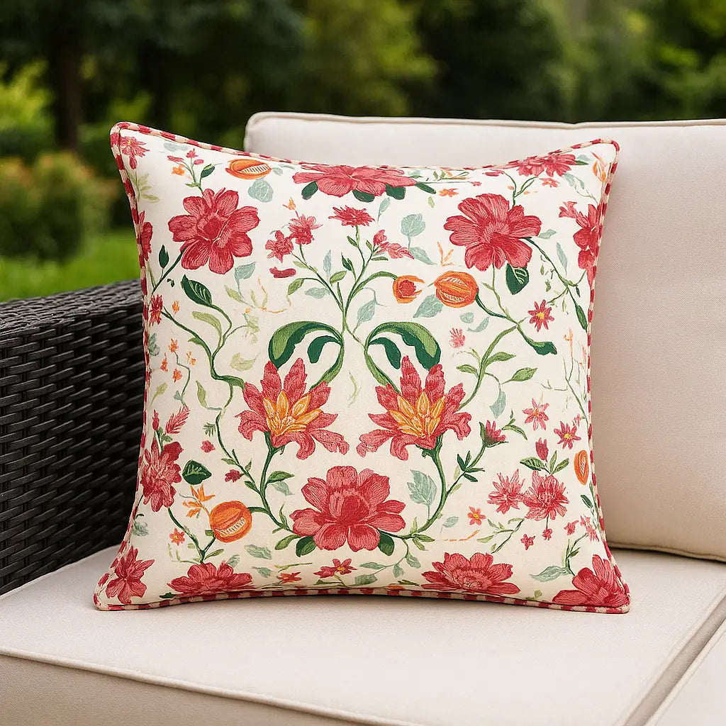 Claudia Outdoor Candy Red Cushion Cover or Filled Cushion 45cm x 45cm