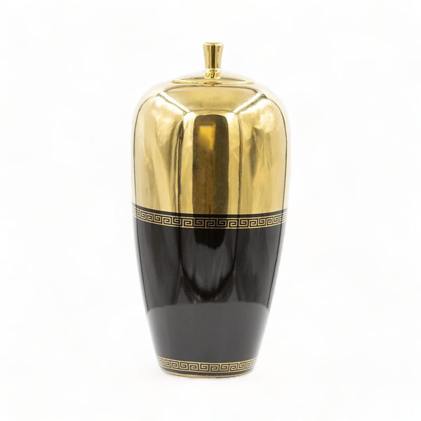 Cleo Black & Gold Urn Ginger Jar 30cm