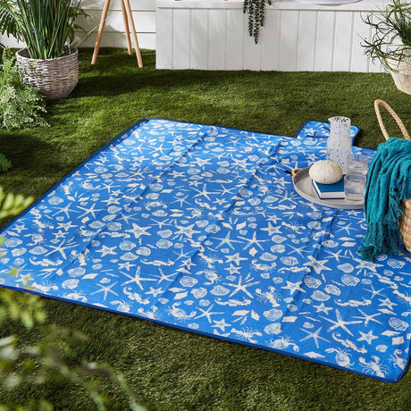 Coastal Bay Picnic Blanket Waterproof Outdoor Rug