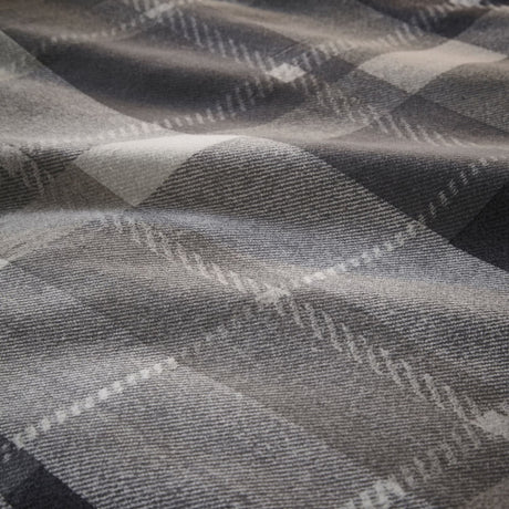 Colville Check Brushed Cotton Flannelette Duvet Cover Set - Grey - Colville Check Duvet Cover Set In Grey 3