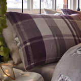 Colville Check Brushed Cotton Flannelette Duvet Cover Set - Plum - Colville Check Duvet Cover Set In Plum 2