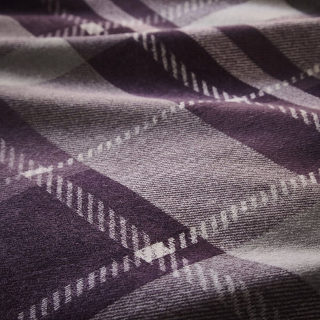 Colville Check Brushed Cotton Flannelette Duvet Cover Set - Plum - Colville Check Duvet Cover Set In Plum 3