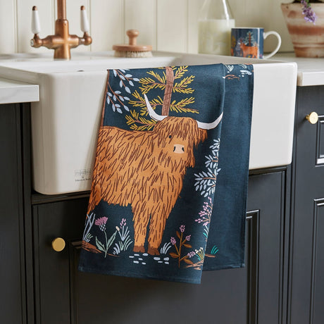 Ulster Weavers Connie Cow Tea Towel - Connie The Cow Cotton Tea Towel In Navy 2
