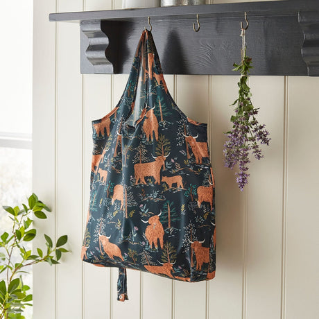 Ulster Weavers Connie Cow Packable Shopping Bag - Connie The Cow Foldable Tote Bag Medium In Navy 2