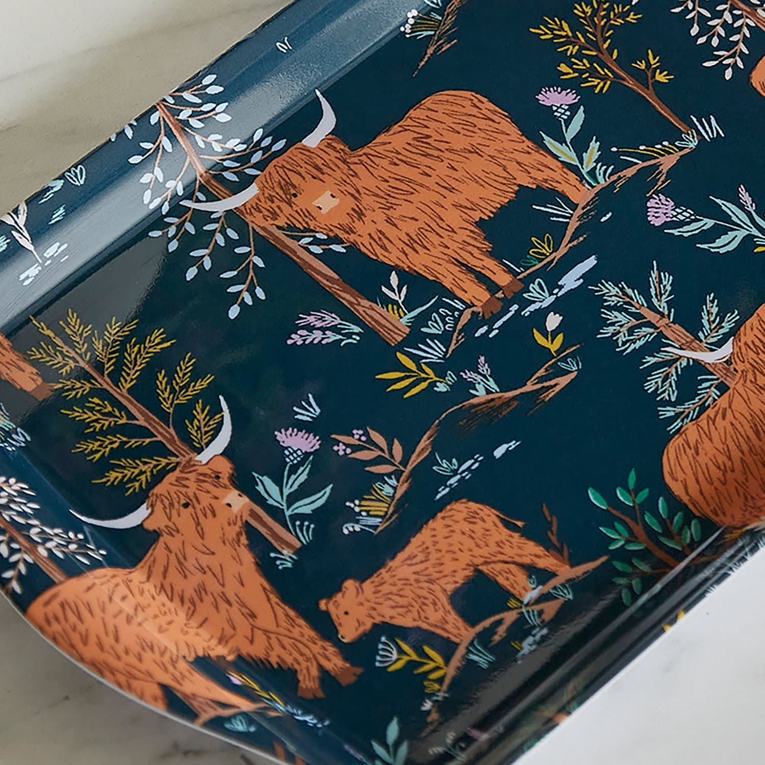 Ulster Weavers Connie Cow Small Tray - Connie The Cow Small Serving Tray In Navy 3