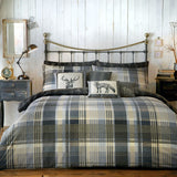 Connolly Check Brushed Cotton Flannelette Duvet Cover Set - Charcoal