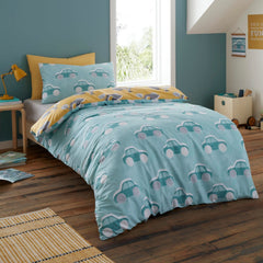 Cool Cars Reversible Kids Single 100% Cotton Duvet Cover Set