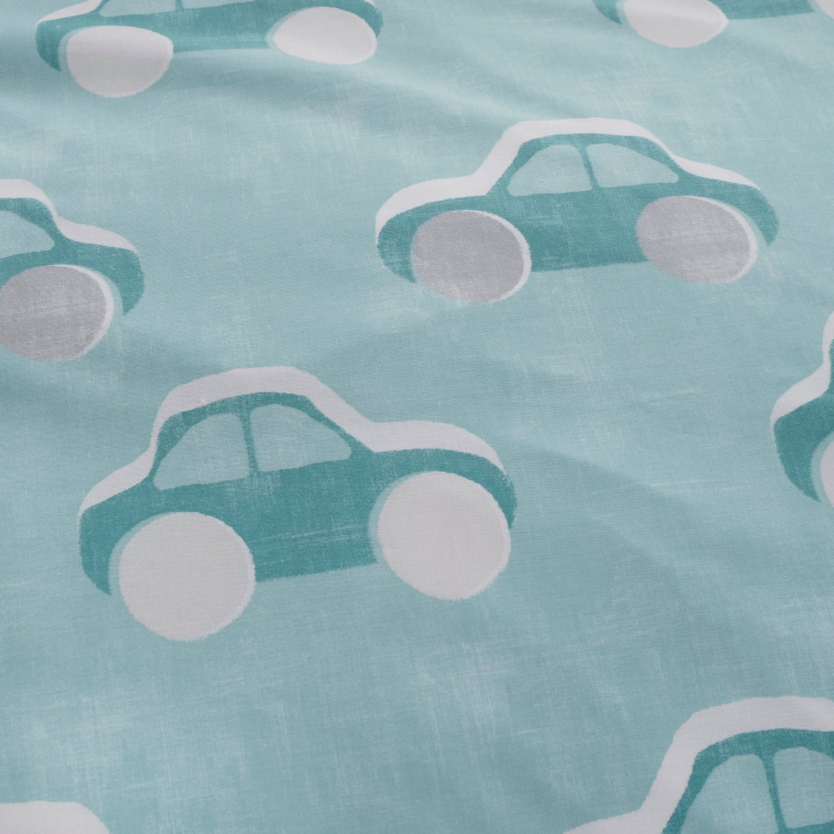 Cool Cars Reversible Kids Single 100% Cotton Duvet Cover Set - Cool Cars Duvet Cover Set In Duck Egg 3