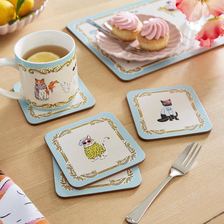 Ulster Weavers Cool Cats Coasters 4 Pack - Cool Cats Coasters 4 Pack In Multicolour 2