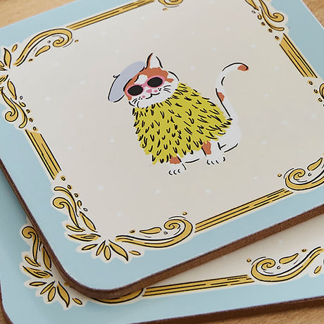 Ulster Weavers Cool Cats Coasters 4 Pack - Cool Cats Coasters 4 Pack In Multicolour 4