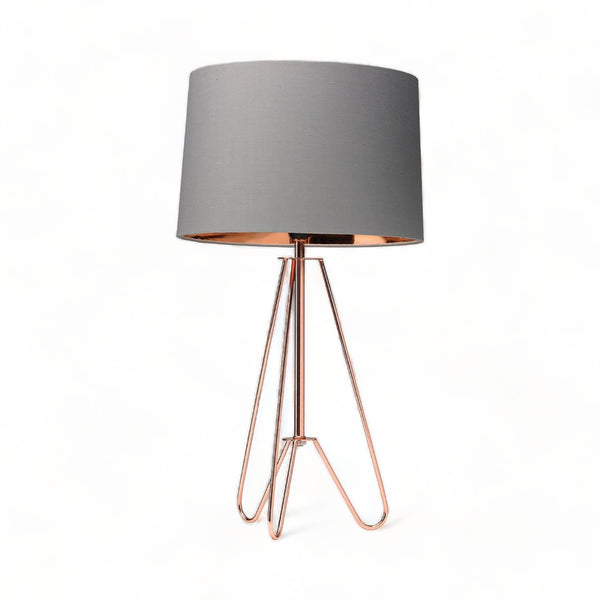 Copper and Grey Ziggy Tripod Lamp 49cm
