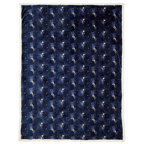 Cosmic Star Soft Cosy Throw Blanket 150cm x 200cm - Navy - Cosmic Star Throw In Navy 150 X 200Cm 2