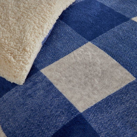 Theo Check Cosy Blue Duvet Cover Set - Cosy Theo Check Duvet Cover Set In Blue 3