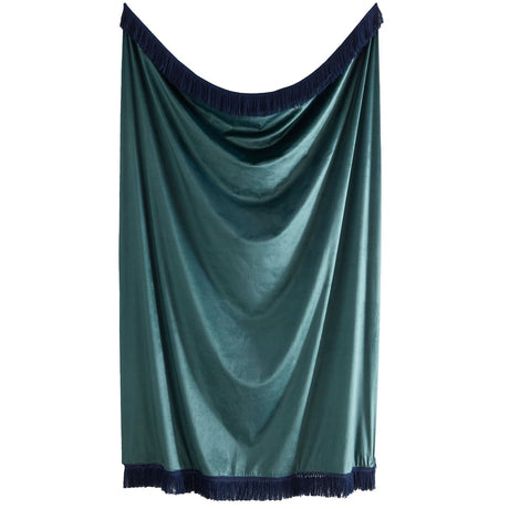 Laurence Llewelyn-Bowen Cotswold Fantasia Navy Floral Cosy Velvet Tasselled Throw – Gold – 130cm x 180cm - Cotswold Fantasia Throw In Gold 130 X 180Cm 3