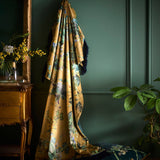 Laurence Llewelyn-Bowen Cotswold Fantasia Navy Floral Cosy Velvet Tasselled Throw – Gold – 130cm x 180cm - Cotswold Fantasia Throw In Gold 130 X 180Cm 5