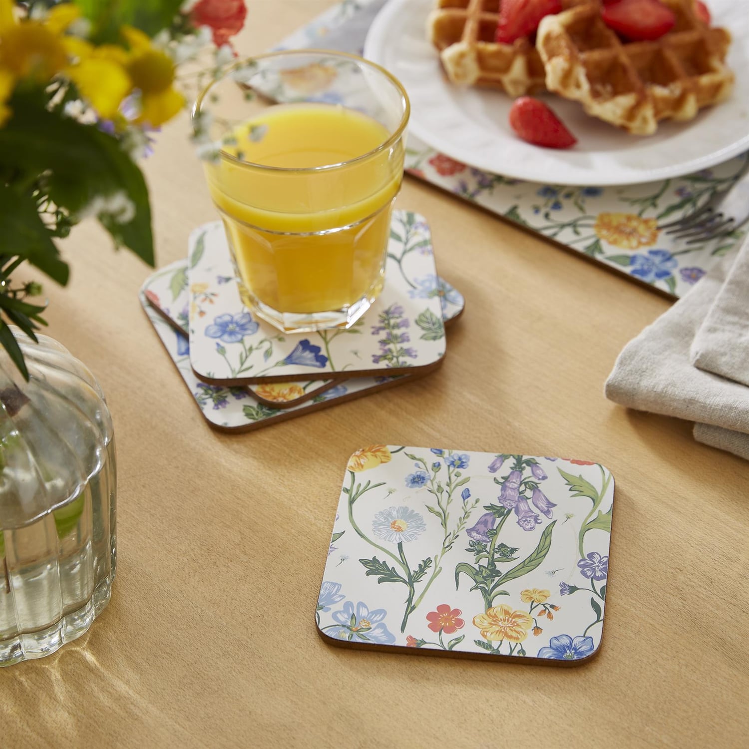 Ulster Weavers Cottage Garden Coasters 4 Pack - Cottage Garden Coasters 4 Pack In Multicolour 2
