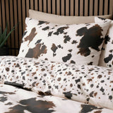 Cow Print Natural Polycotton Duvet Cover Set - Cow Print Duvet Cover Set In Natural 2