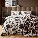 Cow Print Natural Polycotton Duvet Cover Set - Cow Print Duvet Cover Set In Natural 5