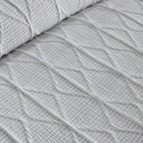 Crinkle Stripe Textured White Recycled Duvet Cover Set - Crinkle Stripe Duvet Cover Set In White 3