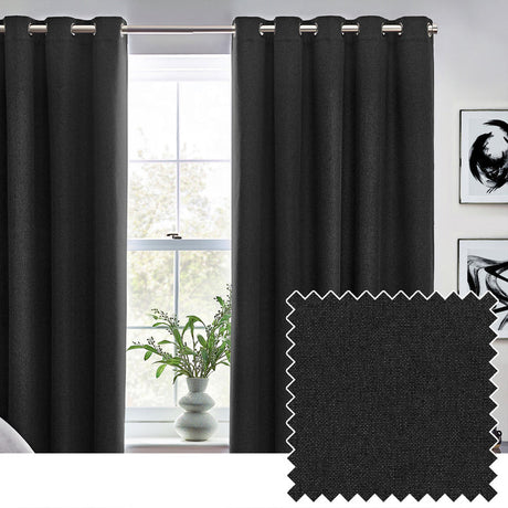 Dawn Blackout Lined Eyelet Curtains by furn.