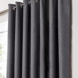 Alan Symonds Diamond Dim Out Eyelet Ring Top Curtains in Charcoal - Image 3