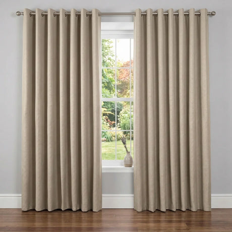 Alan Symonds Diamond Dim Out Eyelet Ring Top Curtains in Cream - Image 2