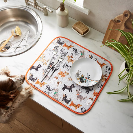 Ulster Weavers Dog Days Dog Print Dish Drying Mat