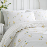 Dreams & Drapes Ditsy Floral Yellow Seersucker Duvet Cover Set 2