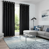 Alan Symonds Diamondo Velvet Blackout Eyelet Ring Top Curtains in Black - Image 5