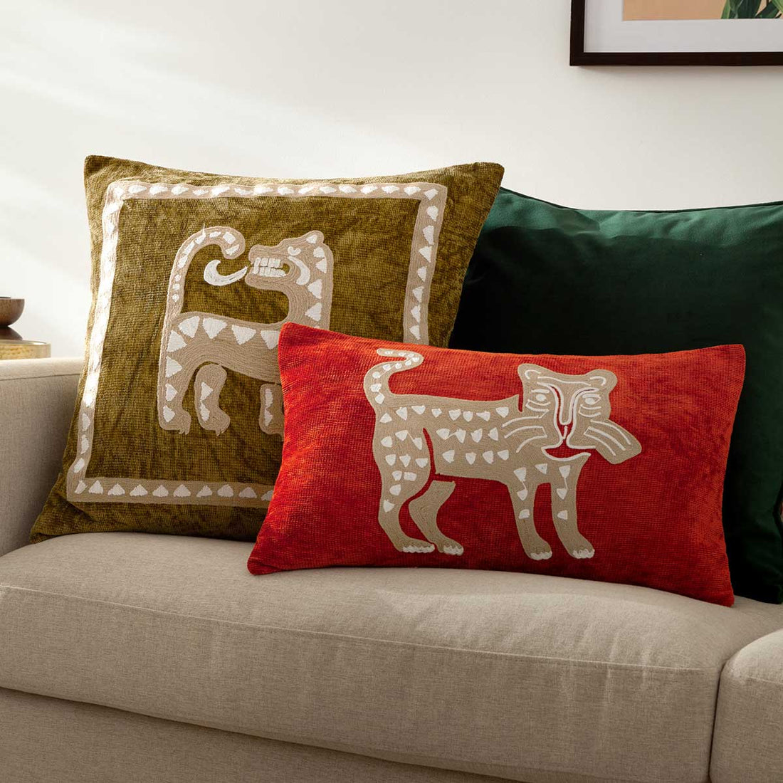 Dynasty 100% Cotton Rust Orange Cushion Cover or Filled Cushion