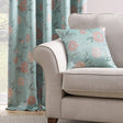 Dahlia Floral Cushion Cover 43cm x 43cm (17" x 17") - Duck Egg
