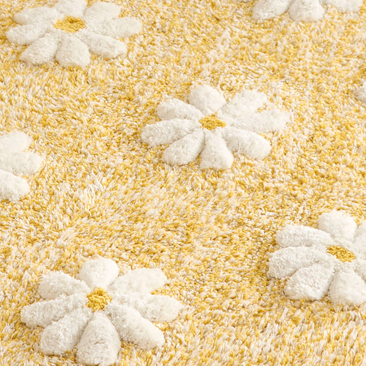 Daisy Floral Ochre Polycotton Bath Mat 50 x 80cm - Daisy Floral Bath Mat In Ochre 50 X 80Cm - Default Title 3