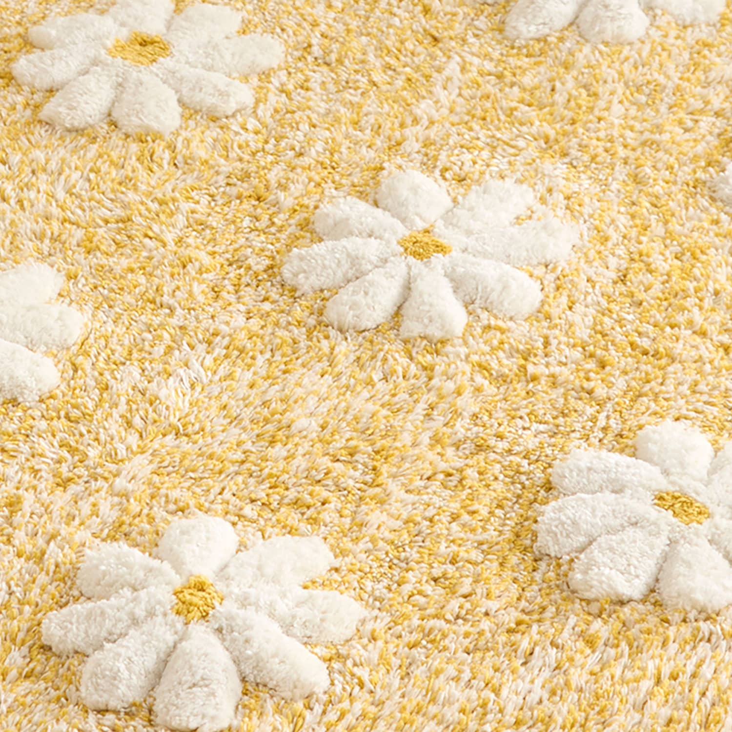 Daisy Floral Ochre Polycotton Bath Mat 50 x 80cm - Daisy Floral Bath Mat In Ochre 50 X 80Cm - Default Title 3