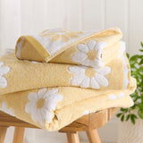 Daisy Floral Ochre Bathroom Towels - Daisy Floral Towels In Ochre 3