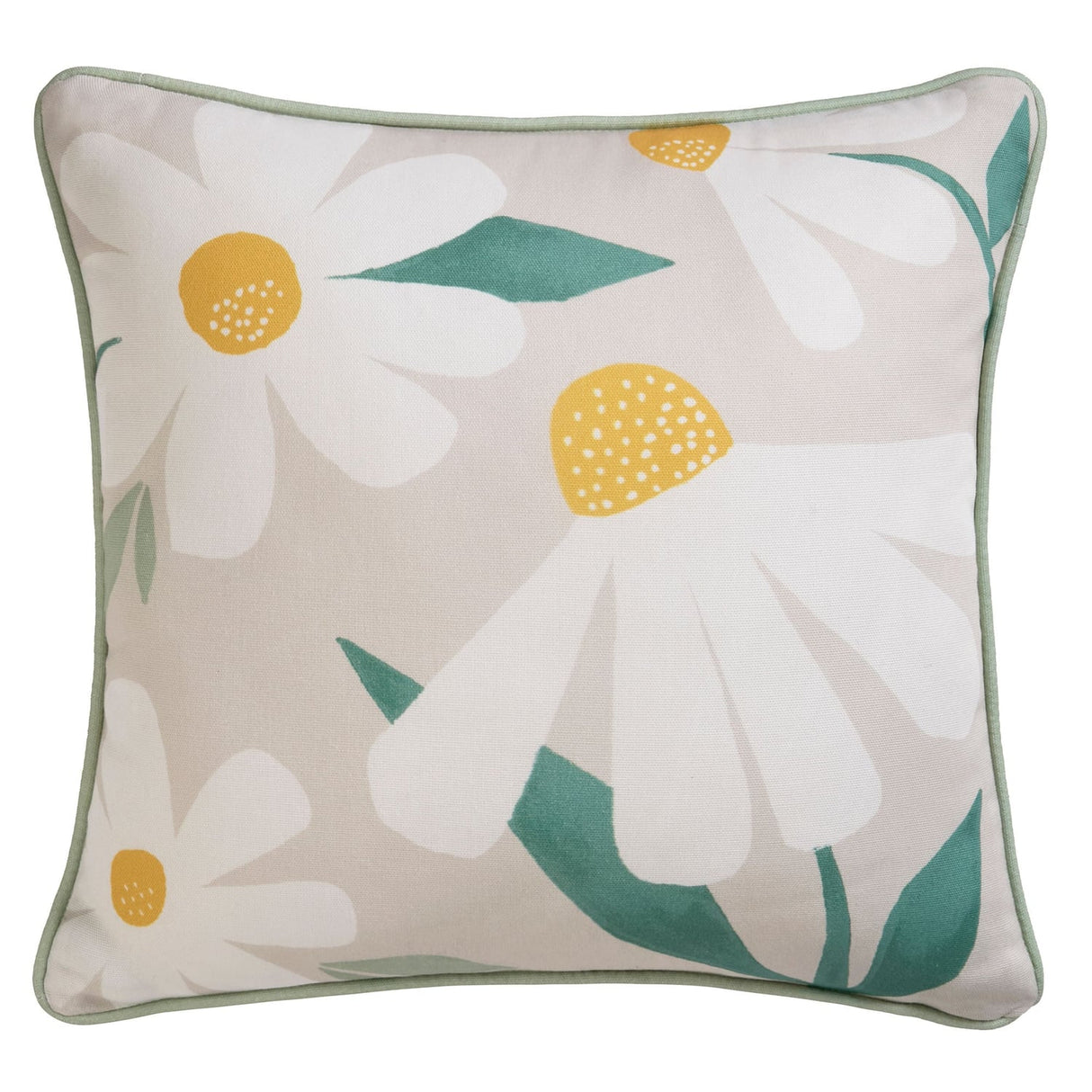 Daisy Water Resistant Outdoor Filled Cushion / Cushion Cover 43cm x 43cm - Daisy Outdoor Cushion In Natural 43 X 43Cm 2