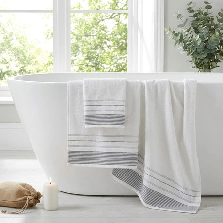 Dakota Stripe 500GSM Black Bathroom Towel Collection-3