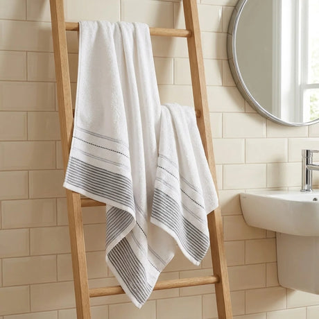 Dakota Stripe 500GSM Black Bathroom Towel Collection-4