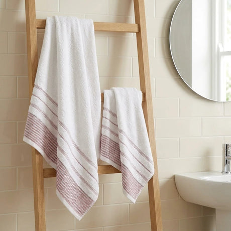 Dakota Stripe 500GSM Blush Bathroom Towel Collection-3