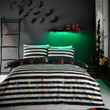 Dancing Skeletons Polycotton Halloween Duvet Cover Set - Dancing Skeletons Halloween Duvet Cover Set In Black 4