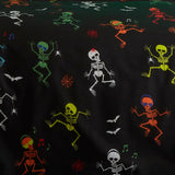 Dancing Skeletons Polycotton Halloween Duvet Cover Set - Dancing Skeletons Halloween Duvet Cover Set In Black 5