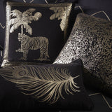 Laurence Llewelyn-Bowen Dandy Gold Velvet Feather Filled Cushion - Dandy Cushion In Black Gold 30 X 50Cm 4