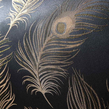 Laurence Llewelyn-Bowen Dandy Jacquard Polycotton Duvet Cover Set - Black - Dandy Duvet Cover Set In Black Gold 2