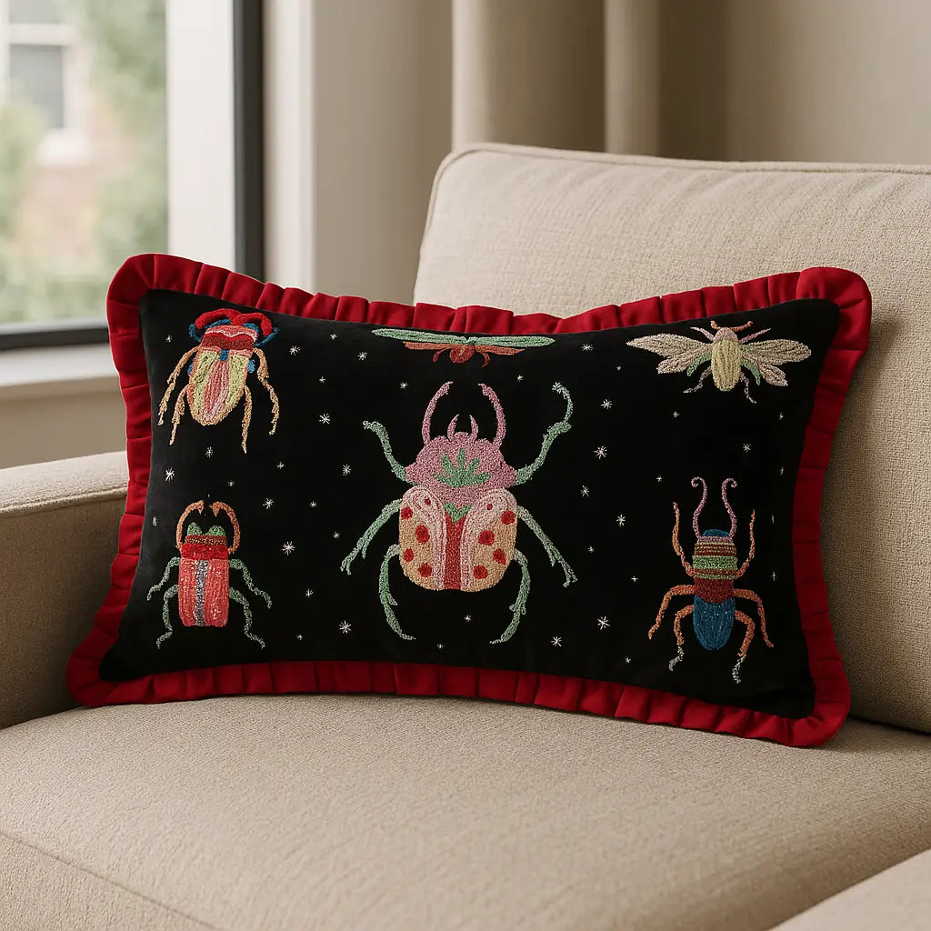 Darkling Beetles Cushion Cover / Filled Cushion by Wylder Nature
