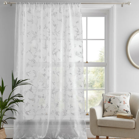 Darnley Floral Voile Curtain Panel