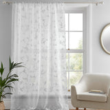 Darnley Floral Voile Curtain Panel - Darnley Voile Panel In White 3