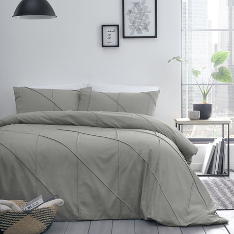 Dart Grey Geometric Duvet Cover Set - Grey