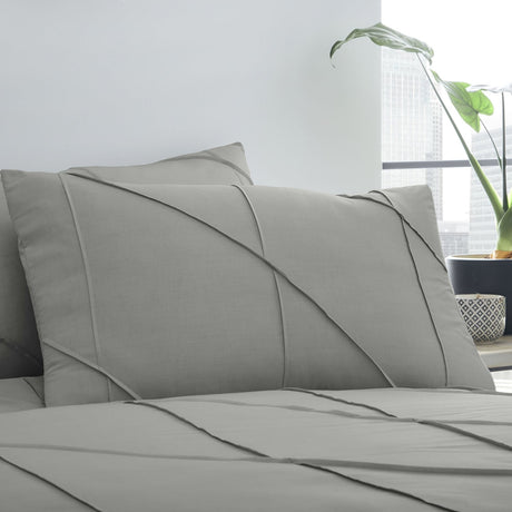 Dart Grey Geometric Duvet Cover Set - Grey - Dart Duvet Cover Set In Grey 3