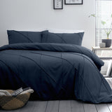 Dart Grey Geometric Duvet Cover Set - Navy