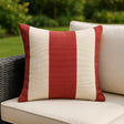 Deck Stripe Outdoor Cushion Cover / Filled Cushion 24" x 24" (60cm x 60cm) - White / Red